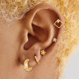 82 Pairs Gold Earrings for Women Trendy, Pearl Bow Small Hoop Stud Earrings Pack, Earring Set Multiple Piercing for Birthday Party Gift