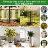 Augshy 10-Pack Tree Trunk Protectors, 17 × 13 Inch Expandable Metal Guard
