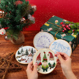 Christmas Embroidery Kit, DIY Hand Embroidery Kit, Beginner Embroidery Kit for Adults, Embroidery Christmas Ornament Kits (B)