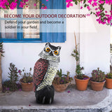 Plastic Owl Statue Decoys for Bird Control - Owl Scarecrow with Rotating Head for Garden, Yard and Outdoor Use | Scare Birds