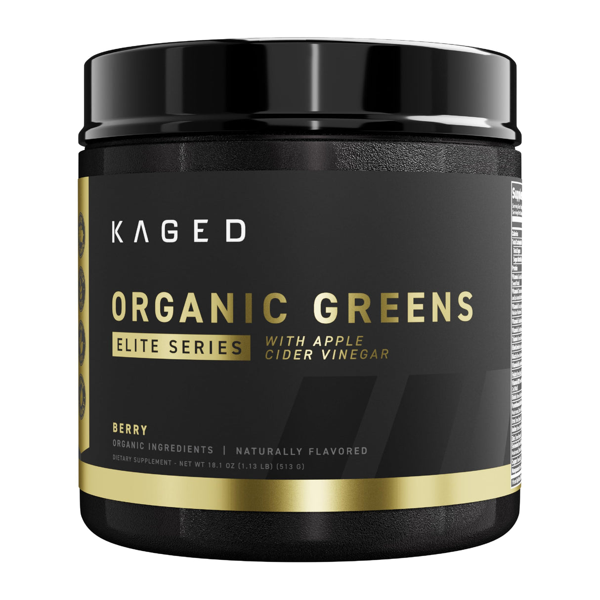 Kaged Organic Greens Elite | Berry | Superfood and Greens Powder with Apple Cider Vinegar, Adaptogen, Prebiotics, Vitamins & Minerals | 30 Servings