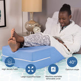 DMI Leg Wedge Pillow for Back Pain Relief (FSA Eligible) | High-Density Foam | Bed Wedge Pillow For Legs Elevation | Knee Pain, Post Surgery Pillow | Circulation and Swelling | Pregnancy | Blue