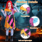 jiobabe Sally Costume Kids Doll Princess Costume Girls Patch Sally Dress Toddler Halloween Costumes Nightmare Cosplay Christmas Dress-up Set with Wig Tattoo Stickers GR044M