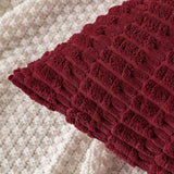 MIULEE Pack of 2 Christmas Burgundy Corduroy Decorative Pillow Covers 20x20 Inch Soft Boho Striped Throw Pillow Covers Modern Farmhouse Home Decor for Sofa Living Room Couch Bed