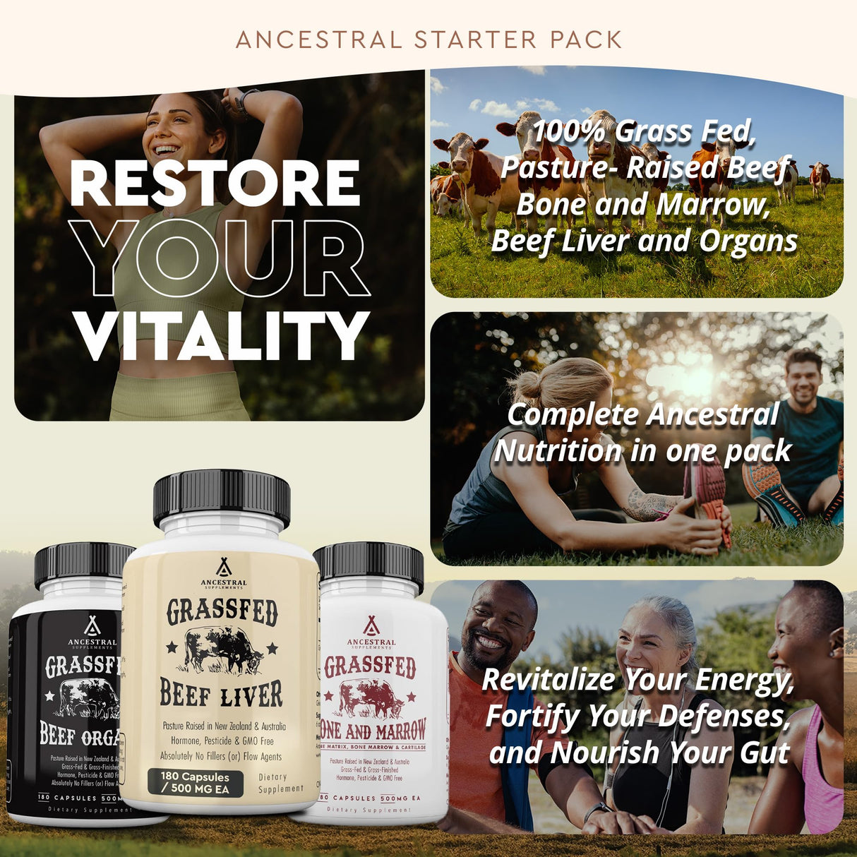 Ancestral Supplements Beef Organs and Stack Variation (Organs Starter Pack)