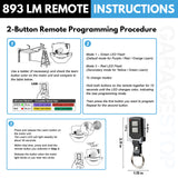 3X Mini for LiftMaster Chamberlain Craftsman Garage Door Opener Remote, 893LM 893Max 891LM 371LM 373LM 971LM 973LM, 2-Button Keychain Extra Long-Range
