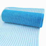 JStnana 4 Rolls Deco Mesh Ribbon for Chirstmas Wreath Making Supplies, 10Inch x 30Ft Metallic Burlap Mesh Blue Silve White Deco Mesh Rolls for Christmas Summer Blue Wedding Crafts Wreaths Decor