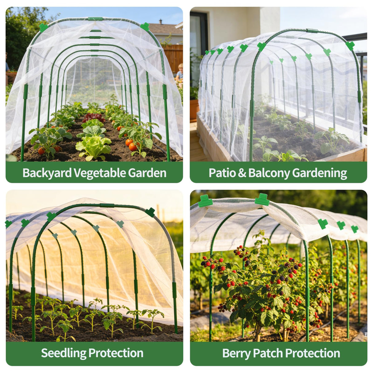 Garden Netting Kit for Raised Beds, 8 x 20 FT Ultra Fine Mesh