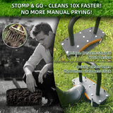 AHXPOCF Manual Lawn Aerator Tool, 11 Spike Steel Aerator for Yard