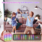 Mini Karaoke Machine Kids Microphone, Haomuren Portable Bluetooth Karaoke Speaker with 2 Wireless Microphones and LED Lights, Christmas Birthday Party Gifts for Kids & Adults