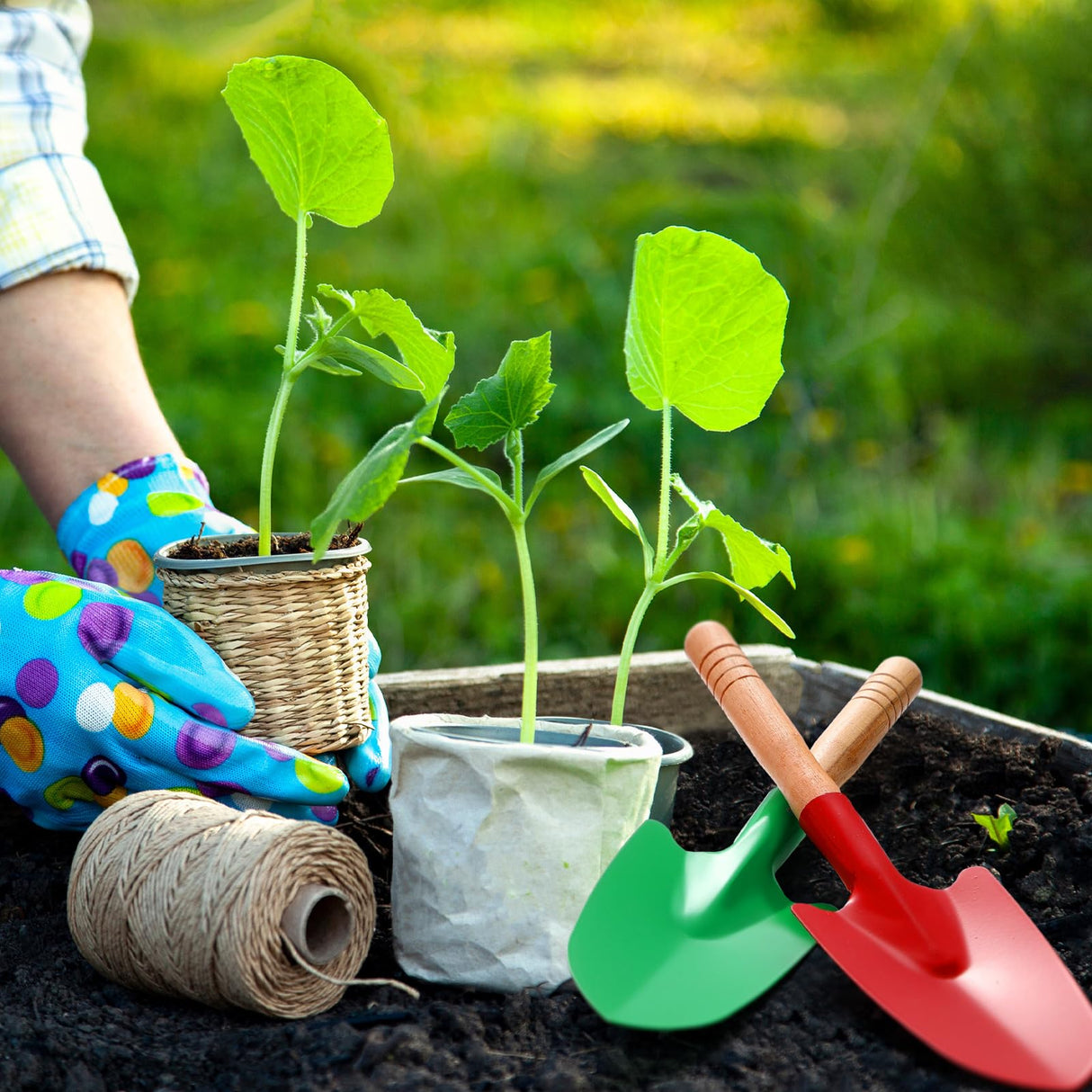 Gisafai 12 Pcs Toy Shovels for Kids Gardening Tools Kids Shovel Mini Metal Garden Shovel Sand Shovels with Sturdy Wooden Handle for Summer Beach Toddler Soil Planting Digging Tools, 4 Colors
