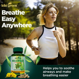 KIKI Green Mullein Leaf Extract Capsules - Vegan Herbal Supplement - for Lung Cleanse, Support, Better Respiratory, Immune Function - 1000mg 45 Servings - 90 Count