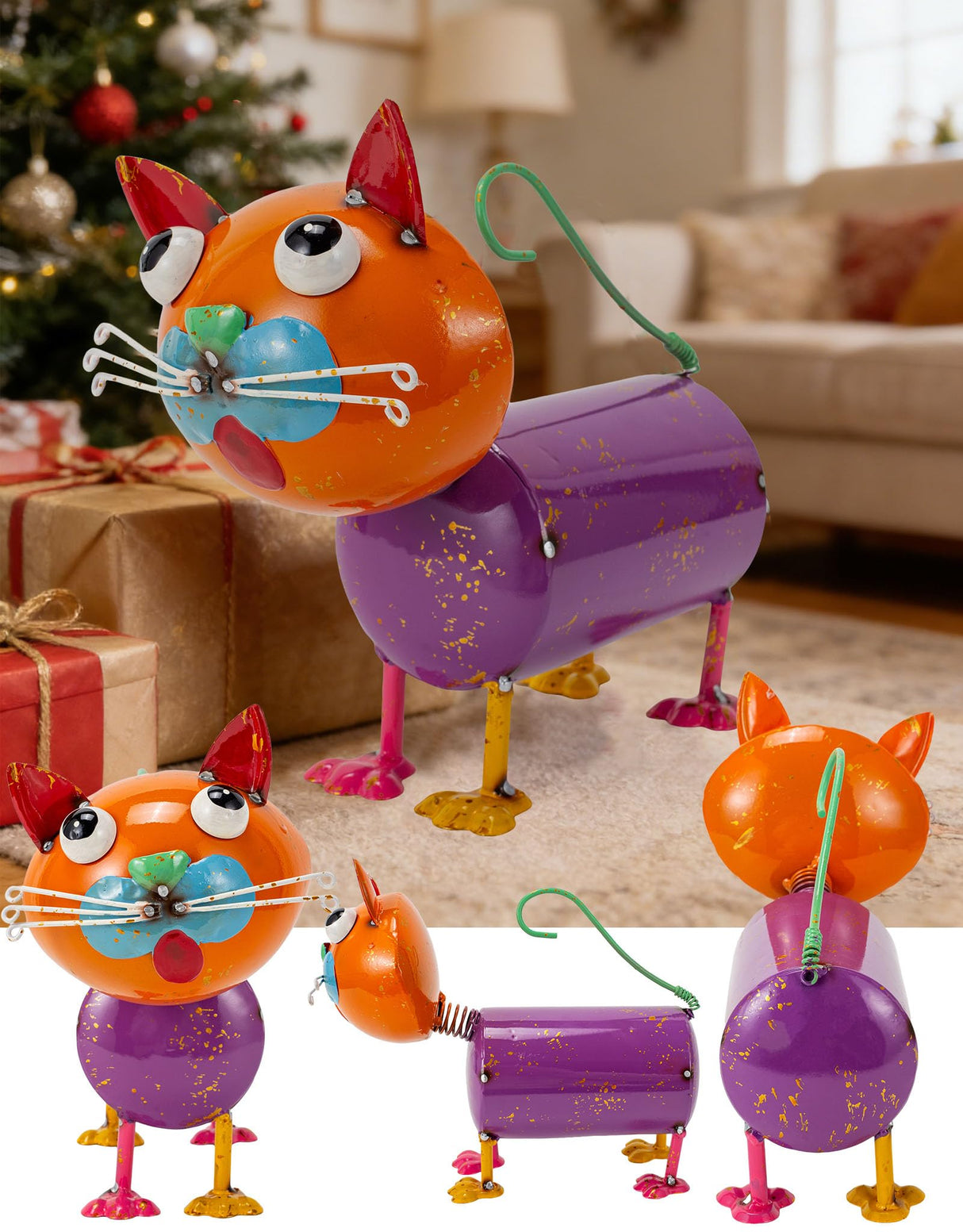 The Aura Collective Yard Decorations Outdoor Metal Cat Statue