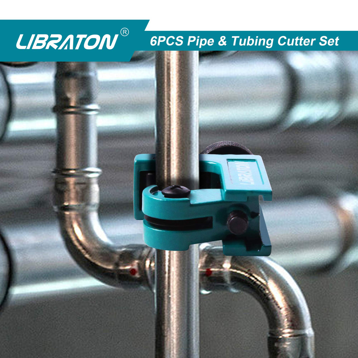 Libraton Pex Cutter 1-1/4", Pex Pipe Cutter, PEX Tube Cutter 1/8" to 7/8", PEX Pipe Cutting Tools for PEX, PVC (Thin), PPR Plastic, Extra PTFE Seal Tapes 400"
