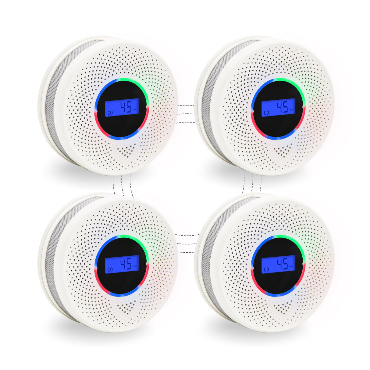JAEHSKA Upgraded Interlinked Smoke and CO Detector Battery Powered&10-Year Battery Wireless Interconnected Smoke and CO Alarm, Home Fire & CO Safety Protection (Include Battery)(4Pack)