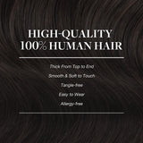 GOO GOO Clip in Hair Extensions Real Human Hair, Remy Human Hair Extensions Clip ins for Women, Natural Human Hair, 22inch 120g 7Pcs, 2 Dark Brown