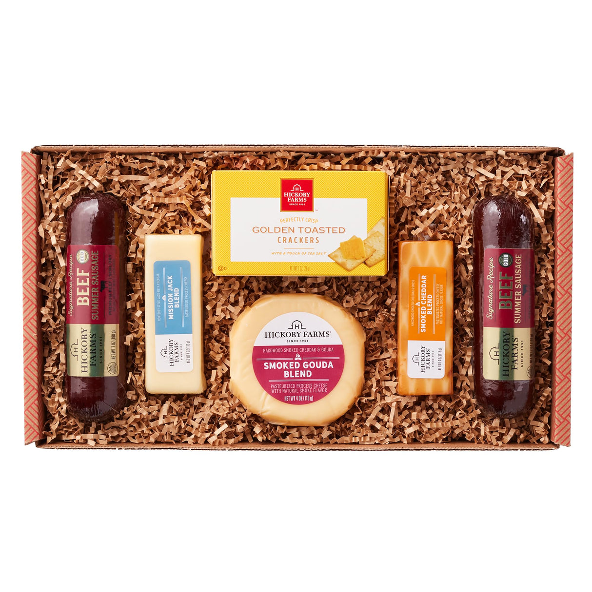 Hickory Farms Signature Beef Meat and Cheese Gift Basket (Medium) - Box Set | Charcuterie Board Food | Summer Sausage | Father's Day | Mother's Day | Easter | Christmas | Holiday | Housewarming | Gourmet | Sympathy | Care Package