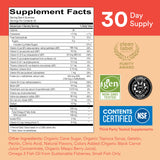 SmartyPants Kids Multivitamin Gummies: Omega 3 Fish Oil (EPA/DHA), Vitamin D3, C, Vitamin B12, B6, A, K & Zinc for Immune Support, Biotin, Grape, Cherry & Berry Flavors, 120 Count (30 Day Supply)