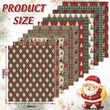 Whaline 12Pcs Cotton Fabric Bundles Woodland Poinsettia Reindeer Tree Printed Fat Quarters Plaid Xmas Sewing Fabrics for Christmas DIY Handmade Crafting, 18 x 22 Inch