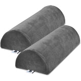 2 Pack Large Half Moon Bolster Pillow for Legs, Knees, Lower Back and Head (2 Pack) Lumbar Support Pillow for Bed, Sleeping | Semi Roll for Ankle and Foot Comfort - Machine Washable Cover, Grey