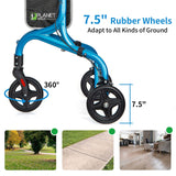 Planetwalk Premium 3 Wheel Rollator Walker for Seniors - Ultra Lightweight Foldable Walker for Elderly, Aluminum Three Wheel Mobility Aid, Brilliant Blue