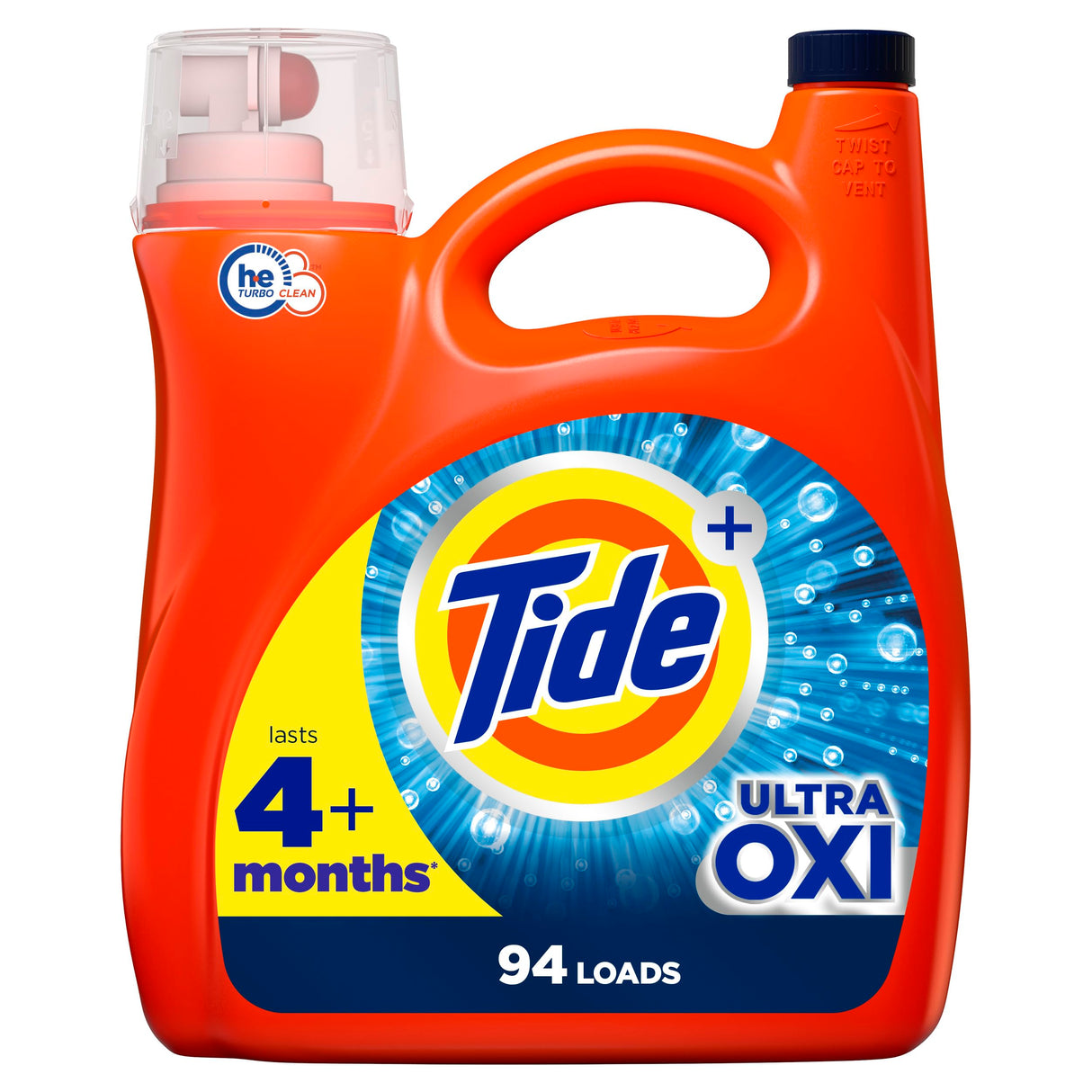 Tide Ultra Oxi Liquid Laundry Detergent HE Compatible, 94 Loads, 132 fl oz (Packaging May Vary)