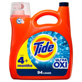 Tide Ultra Oxi Liquid Laundry Detergent HE Compatible, 94 Loads, 132 fl oz (Packaging May Vary)