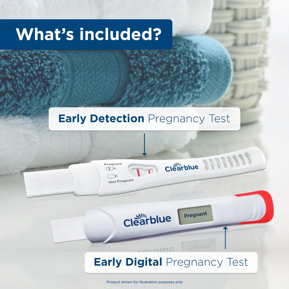 Clearblue Early Pregnancy Test Kit, at-Home Pregnancy Test Kit for Women, hCG Hormone Pregnancy Tests with Easy-to-Read Results, 10 Tests