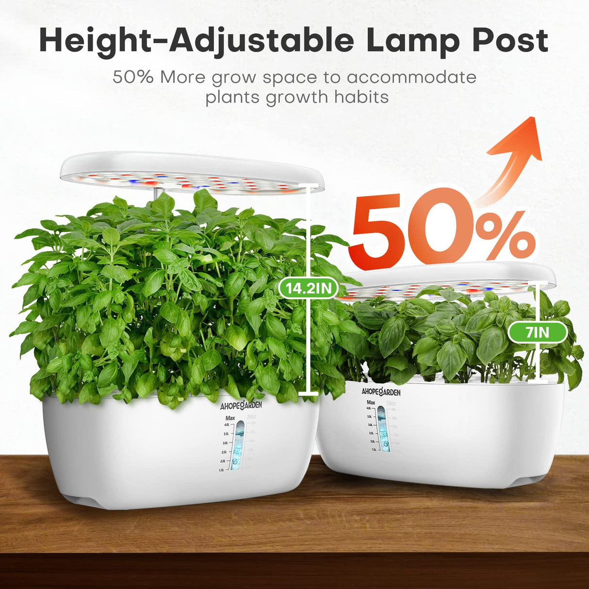 Ahopegarden 12 Pods Indoor Garden Hydroponics Growing System Kit with LED