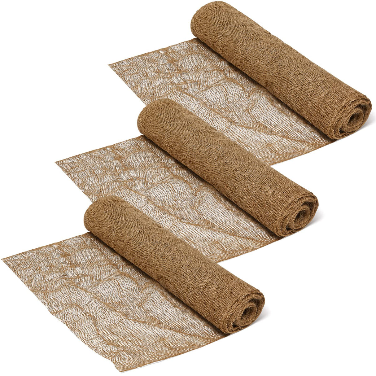 Riakrum 3 Pcs 48 Inch X 90 ft in Total Erosion Control Blanket Burlaps Netting Mesh Burlap Erosion Control Liner Blanket Burlap Loose Weave Planter Liner Roll for Raised Bed Soil Saver
