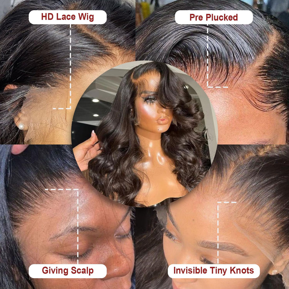 Lemoda 210% Density 13x6 Full Lace Frontal Virgin Human Hair Wigs Body Wave 13x6 HD Transparent Lace Front Wigs Brazilian Pre Plucked With Baby Hair 24Inch