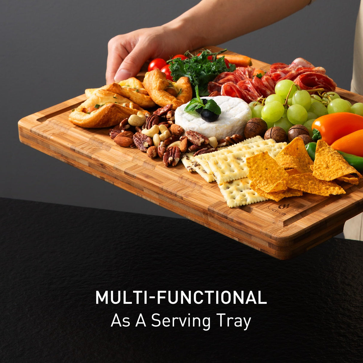 Bamboo Cutting Boards Non Toxic Wood Wooden Cutting Board for Kitchen Non Slip Christmas Xmas Birthday Law Step Stepmom Stepmother Have Everything Good Unique Useful Present