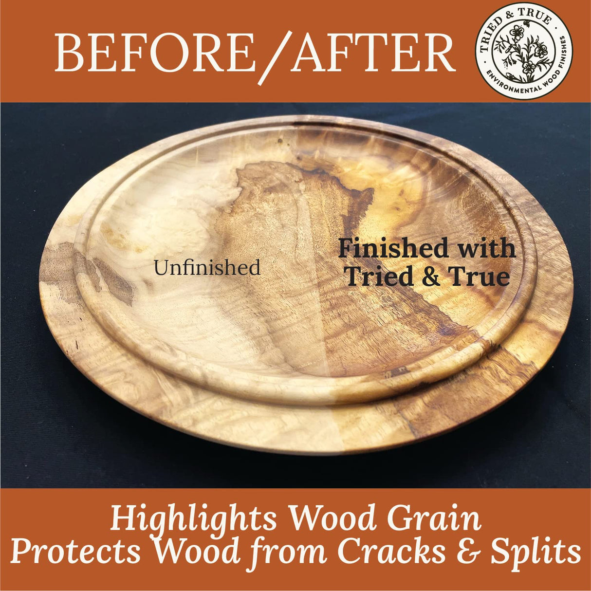 Tried & True Original Wood Finish, Pint - Linseed Oil & Beeswax Blend, Ideal for All Woodwork, Long-Lasting Durability, Food Safe Sealer, Non-Toxic Wood Finish