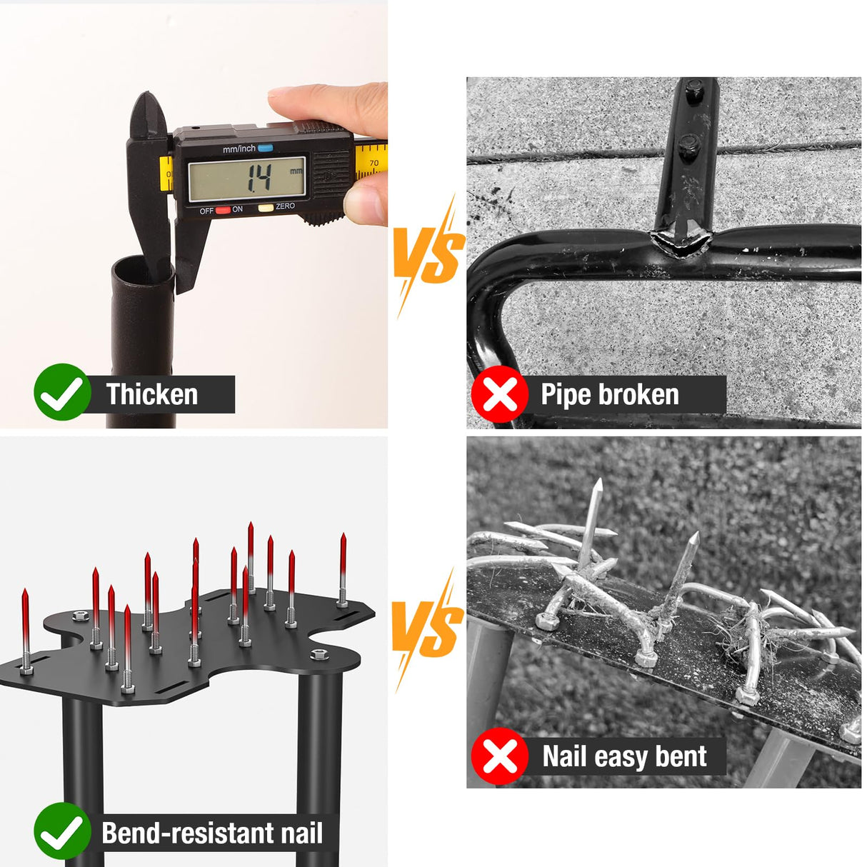 eWonLife Lawn Aerator Tool with Step-Through Pedal, 15-Spike Manual Aerator