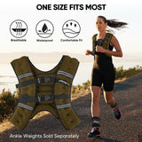 APEXUP Weighted Vest with 5lbs/10lbs/15lbs/20lbs/25lbs/30lbs Weights and Reflective Stripe, Weight Vest Men Women for Workout, Strength Training, Running (Khaki, 15lbs)