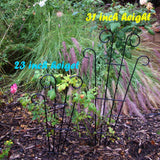 2 Pack 31 Inch Black Coated Wave Pot Metal Trellis Stakes for Climbing Plants Patio Plant Support for Outdoor,Rose, Vegetable Flower, Backyard