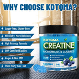 Creatine Monohydrate Gummies for Men & Women 120 CT - 5600mg of Creatine Monohydrate per Serving, Chewable Creatine Monohydrate for Muscle Support & Energy Boost, Sugar Free, Vegan (Blueberry Flavor)