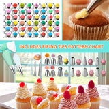 Cake Decorating Supplies Tools Kit: 358 pcs Baking Accessories with Storage Case - Piping Bags and Icing Tips Set - Puffs Christmas Cookie Cutters Cupcake Set for Beginners or Professional, Mint Green