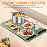 Silicone Warming Mat for Food, Fast Full Surface Heating Electric Warming Tray, 9 Level Temperature Adjustable Warming Kitchen Mat, Roll Up Food Warmer Mat for Countertop, Party, Travel