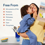 BLUELAND 100% Plastic-Free Dishwasher Detergent Tablets, Starter Set, 60 Count with Tin, Unscented Eco Friendly Dishwashing Pods, Natural, Sustainable