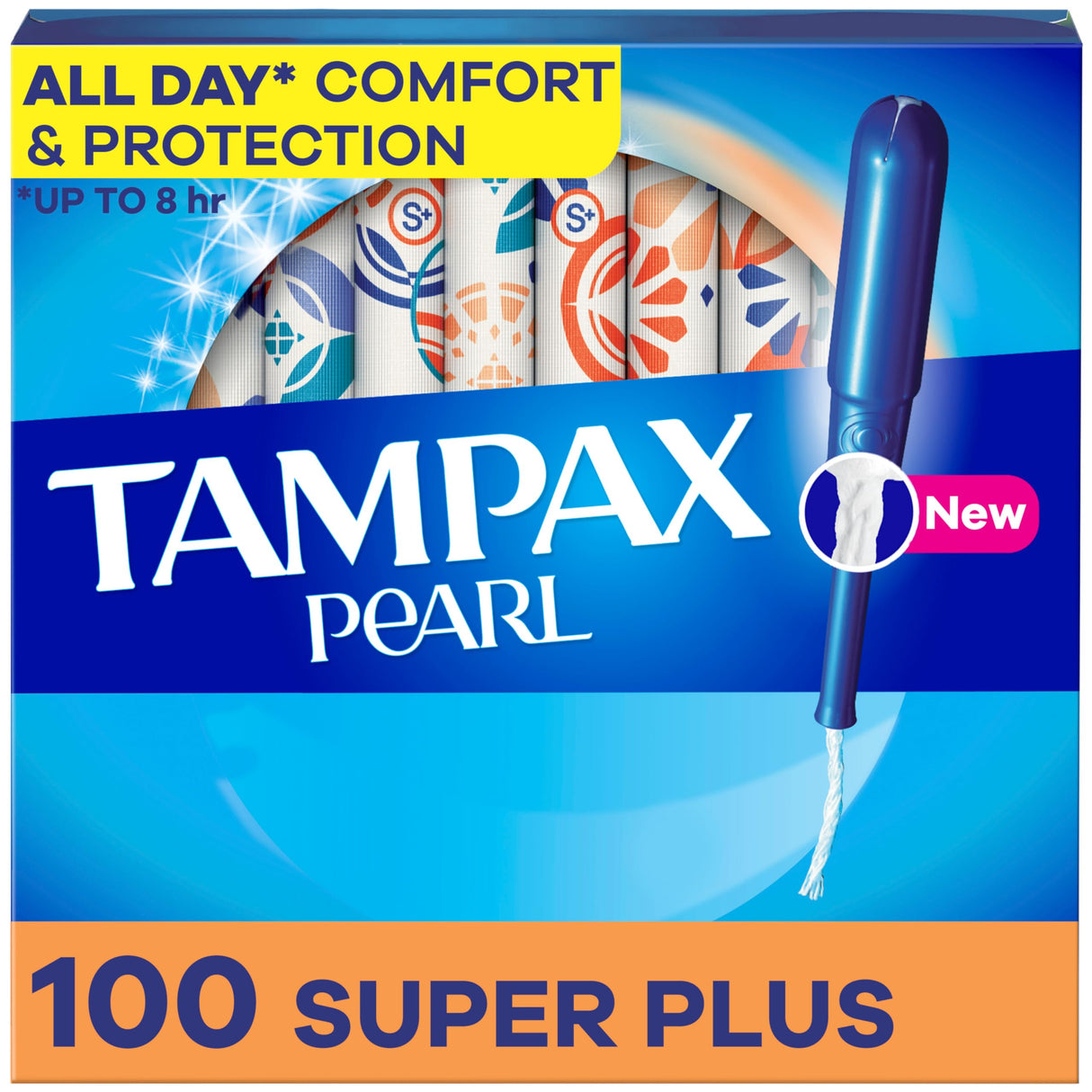 Tampax Pearl Tampons Super Plus Absorbency, With Leakguard Braid, Unscented, 50 Count x 2 Packs (100 Count Total) (Packaging May Vary)