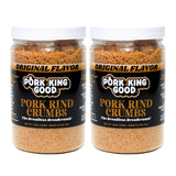 Pork King Good - Pork Rind Breadcrumbs - 2 Pack! Keto Friendly, Paleo, Gluten-Free, Sugar Free, Zero Carb Panko Substitute (Two 12 Oz Jars) (Original, 2 Pack)