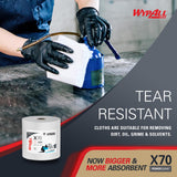 WypAll PowerClean X70 Cloths Medium Duty Wipes (41600), Jumbo, Long Lasting Towels, White (1 Roll of 870 Sheets, 870 Sheet Total)