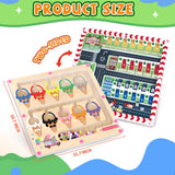 wakeInsa 2 in 1 Magnetic Color and Number Maze,Montessori Toy for 3-6 Years Old,Wooden Magnet Balls Puzzles,Toddler Busy Board Game,Preschool Learning Activities,Christmas & Birthday Gift for Kids
