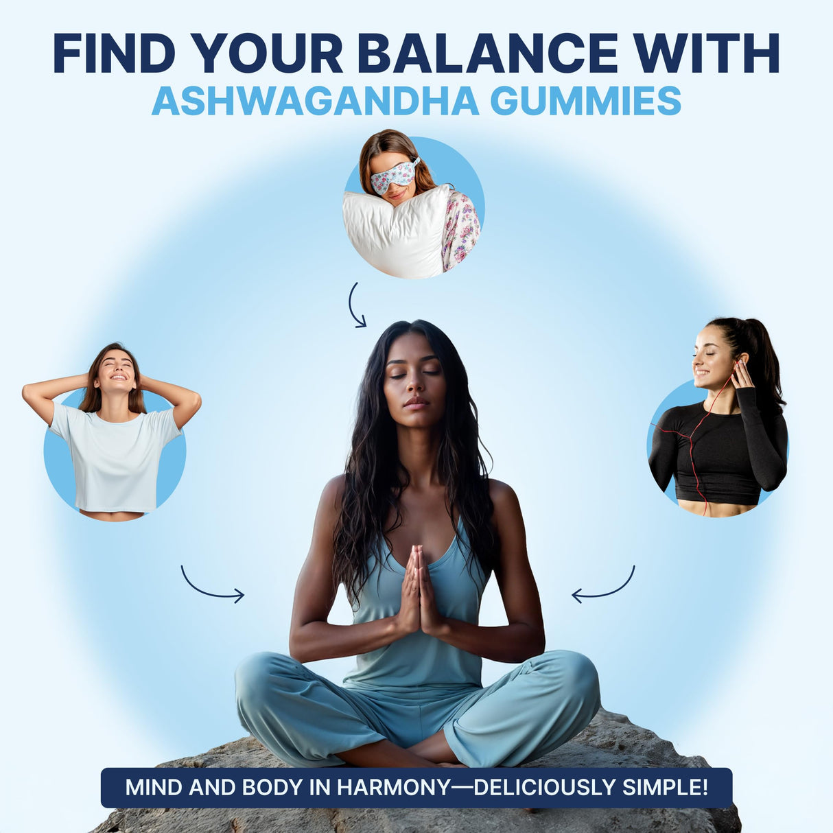 TrueSeaMoss Ashwagandha Gummies for Women & Men – Vegan Herbal Blend with Sea Moss, Bladderwrack & Burdock, 60 Gummies in Pouch (30-Day Supply)