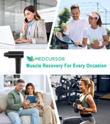 Medcursor Massage Gun - High Intensity Brushless Motor, Handheld Percussion Deep Tissue Massager with 6 Massage Heads for Sore Muscle and Stiffness, Gifts for Father/Dad (Black)