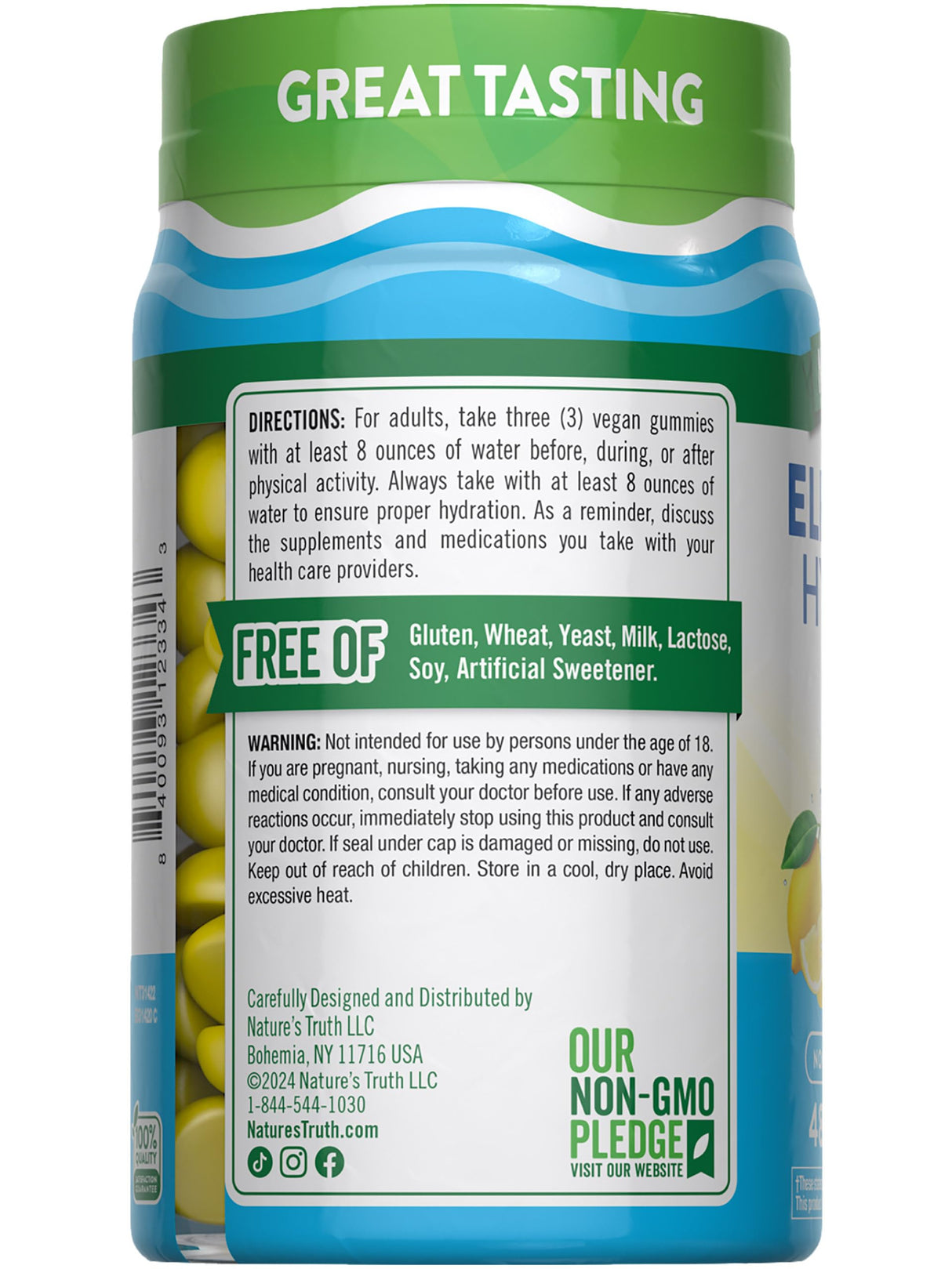 Nature's Truth Electrolyte Gummies for Hydration | 48 Count | Vegan, Non-GMO & Gluten Free Supplement | Lemon Flavor