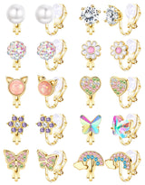 THUNARAZ 10Pairs Clip On Earrings for Women Lightweight Gold Non Pierced
