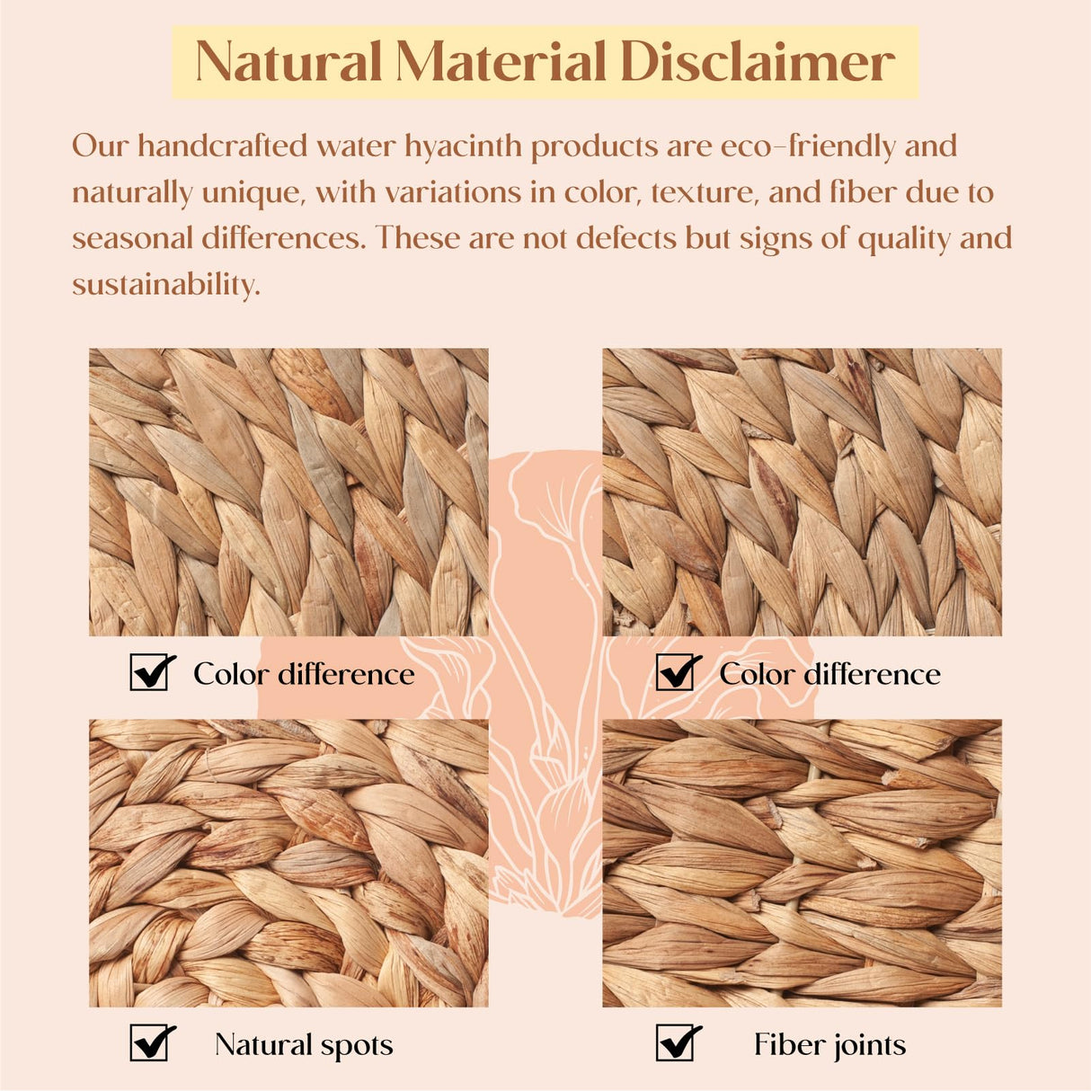 10 Pack, Round Woven Placemats, Natural Water Hyacinth Place mats, Braided Straw Table Mats for Dining Table, Christmas Placemats (13.8 inch)