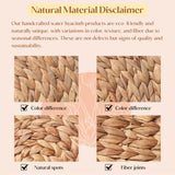 10 Pack, Round Woven Placemats, Natural Water Hyacinth Place mats, Braided Straw Table Mats for Dining Table, Christmas Placemats (13.8 inch)